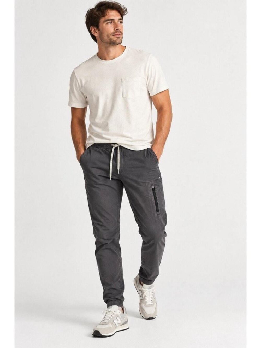VOURI Organic Cotton Blend Ripstop Pant in Charcoal Gray Men's Size Medium